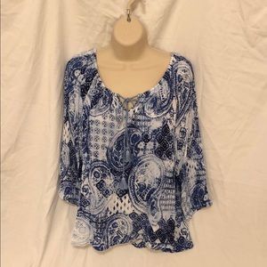 Blue Flounce Blouse
